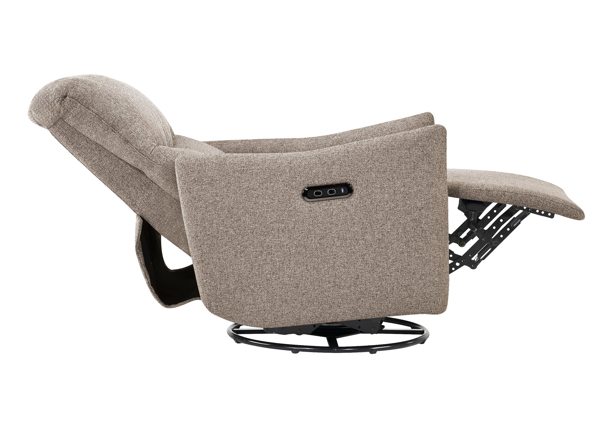 MN-G248402    Reclining Chair, 31" Wide, Power Recliner, Glider, Swivel, Usb Ports Included, Upholstered, Light Brown Fabric