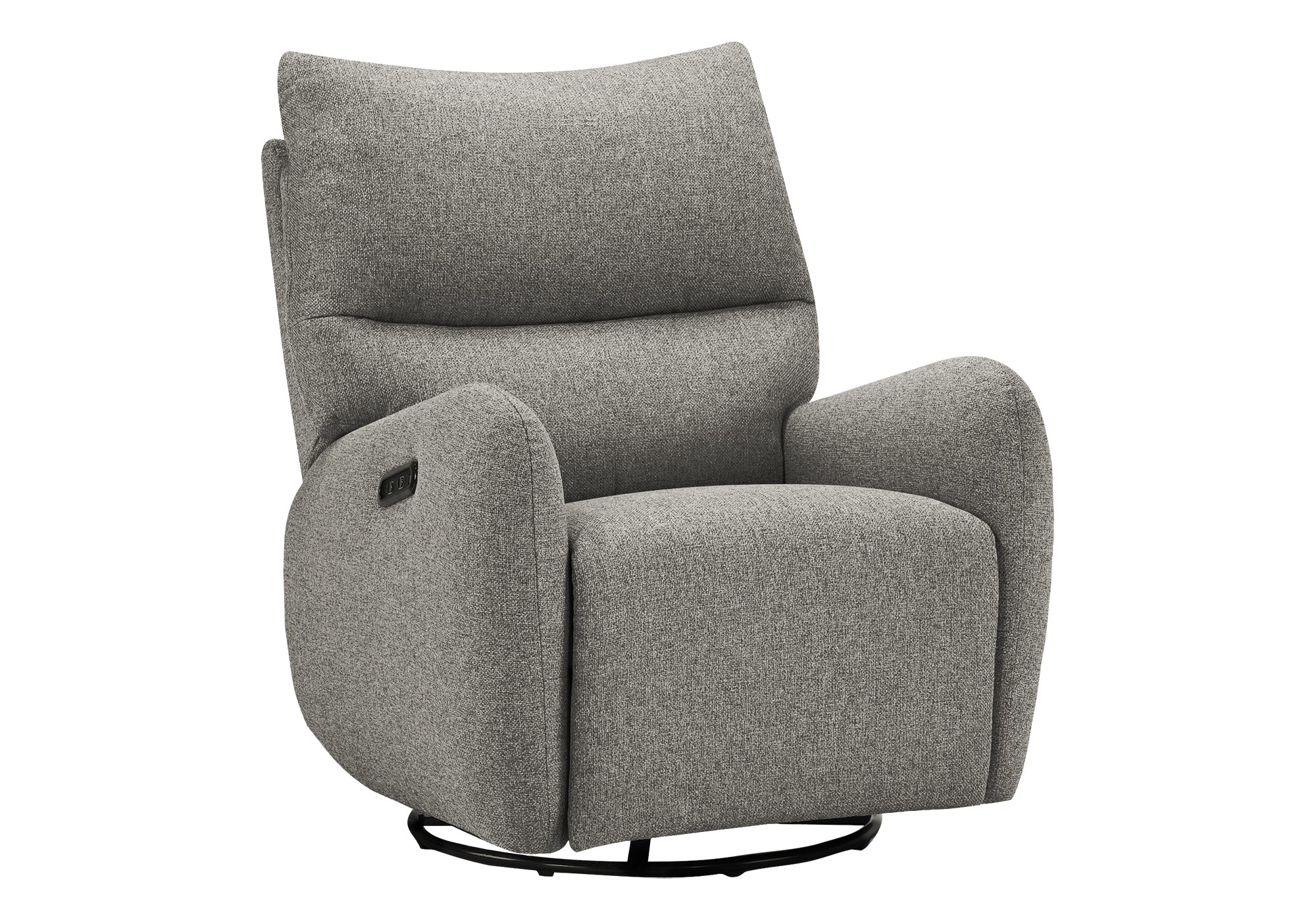 MN-G238405    Reclining Chair, 32" Wide, Glider, Power Recliner, Swivel, Usb Ports Included, Upholstered, Light Grey Fabric