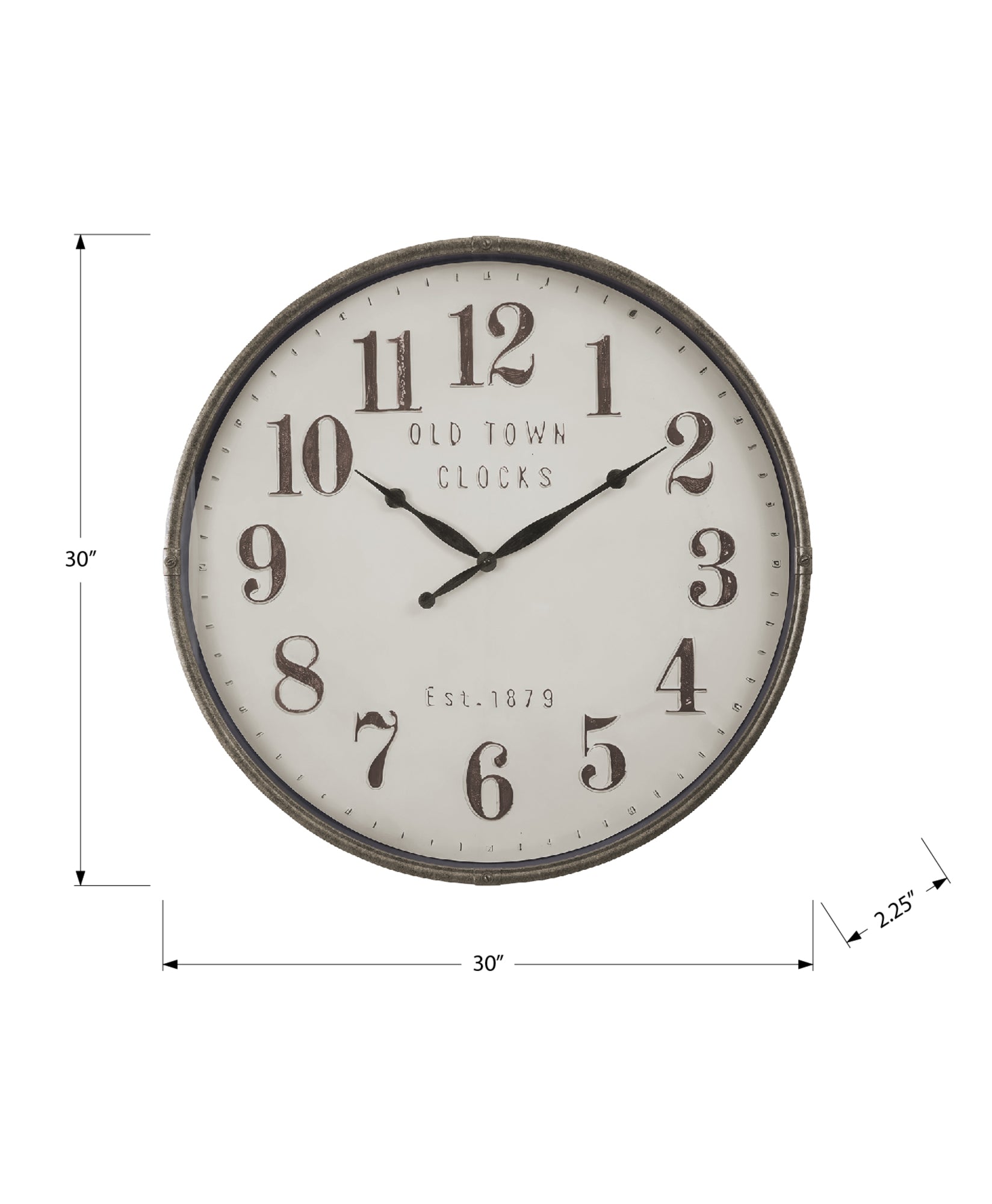 MN-169024    Clocks, 30" Round, Large Oversized, Wall Clock, Brown, Transitional