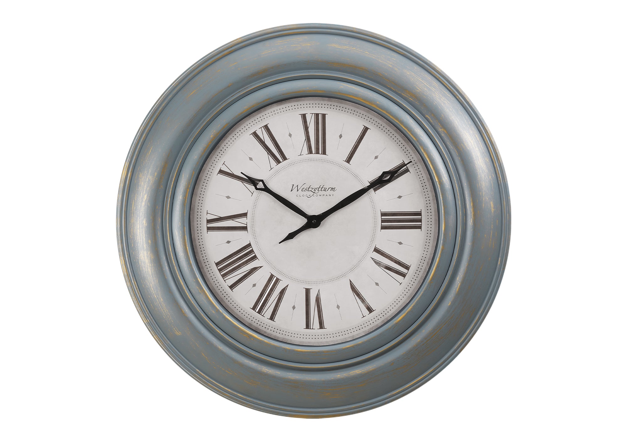 MN-209028    Clocks, 30" Round, Large Oversized, Wall Clock, Antique Blue, Transitional
