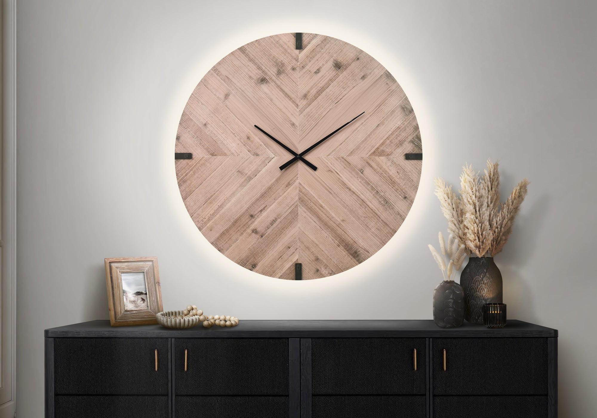 MN-C879037    Clocks, 30" Round, Large Oversized, Wall Clock, Brown, Contemporary, Modern