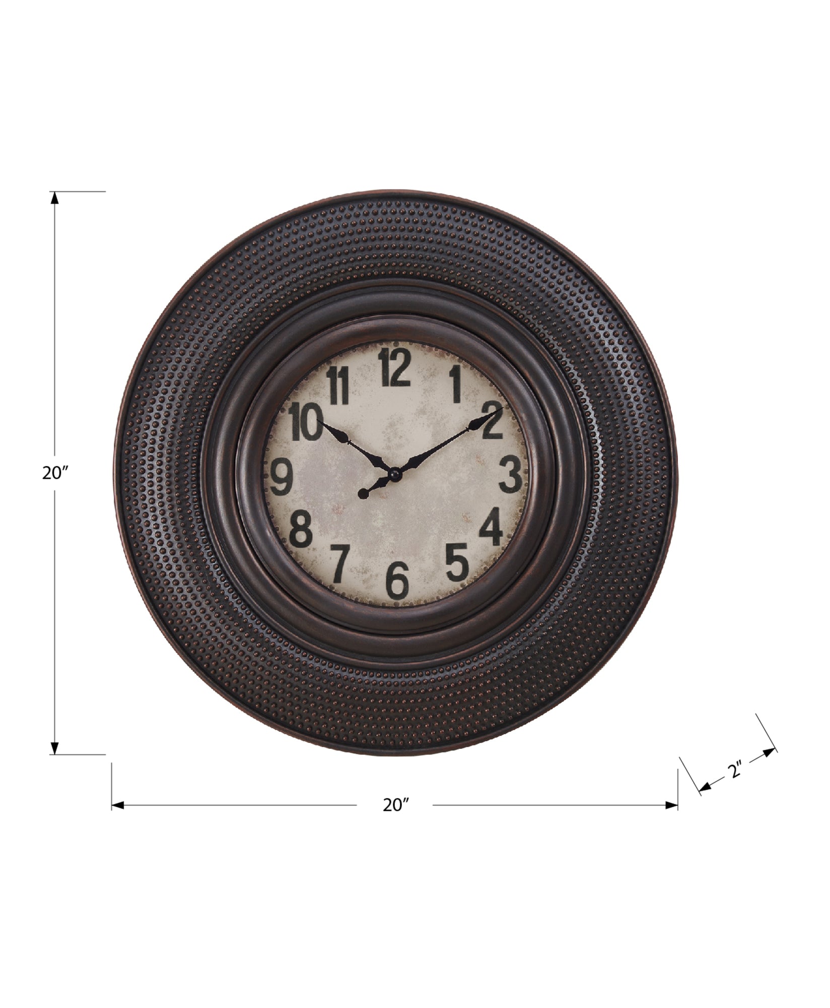 MN-329045    Clocks, 20" Round, Wall Clock, Antique Brown, Transitional
