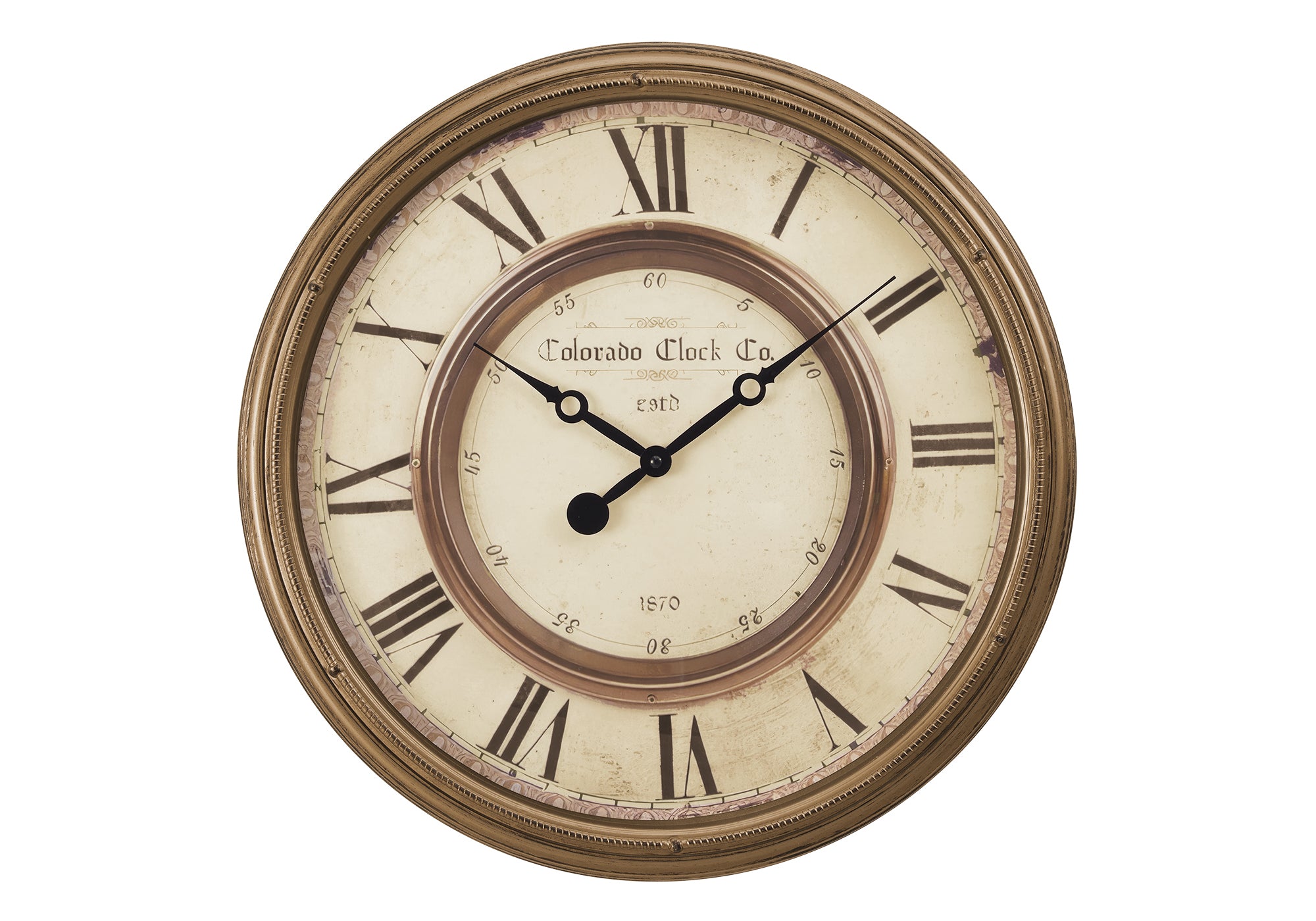 MN-239047    Clocks, 20" Round, Wall Clock, Antique Brown, Transitional
