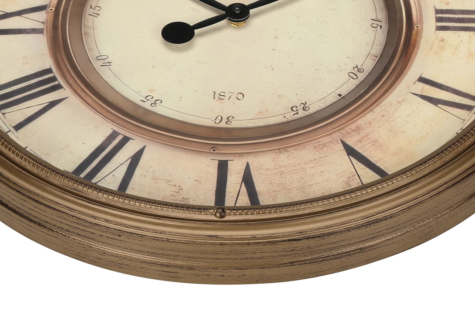 MN-239047    Clocks, 20" Round, Wall Clock, Antique Brown, Transitional