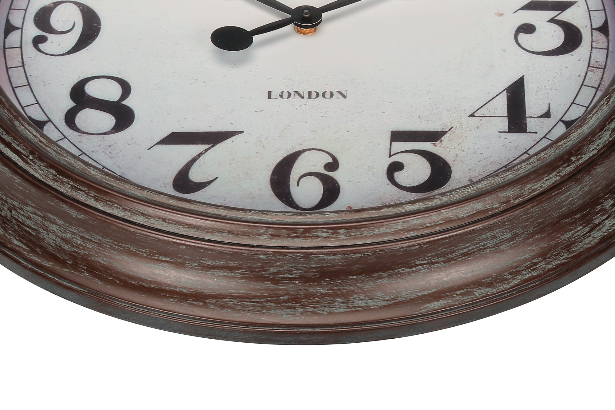 MN-369049    Clocks, 20" Round, Wall Clock, Antique Brown, Transitional