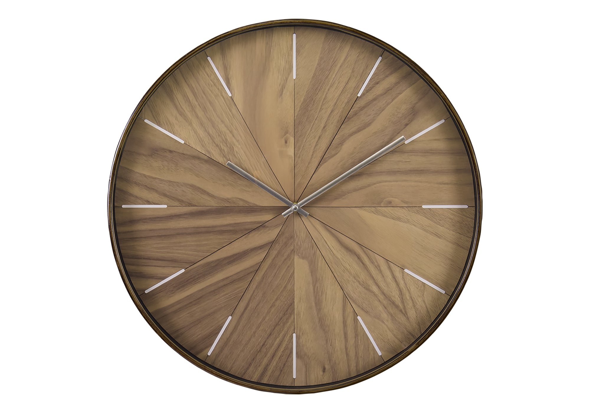 MN-A999051    Clocks, 20" Round, Wall Clock, Light Brown Face, Brown Frame, Contemporary, Modern