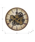 MN-479063    Clocks, 20" Round, Gear Mechanism, Wall Clock, Brown, Transitional