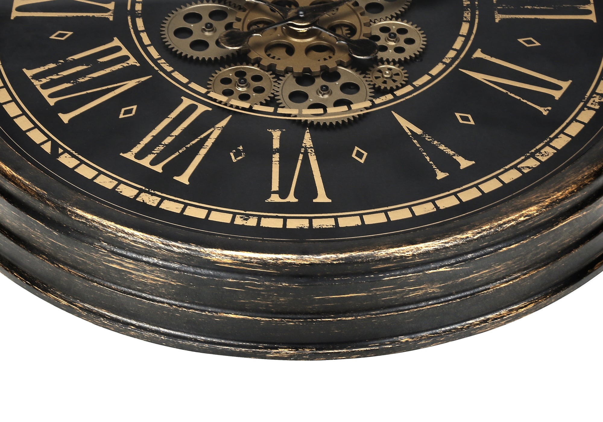 MN-529073    Clocks, 24" Round, Gear Mechanism, Wall Clock, Brown, Transitional