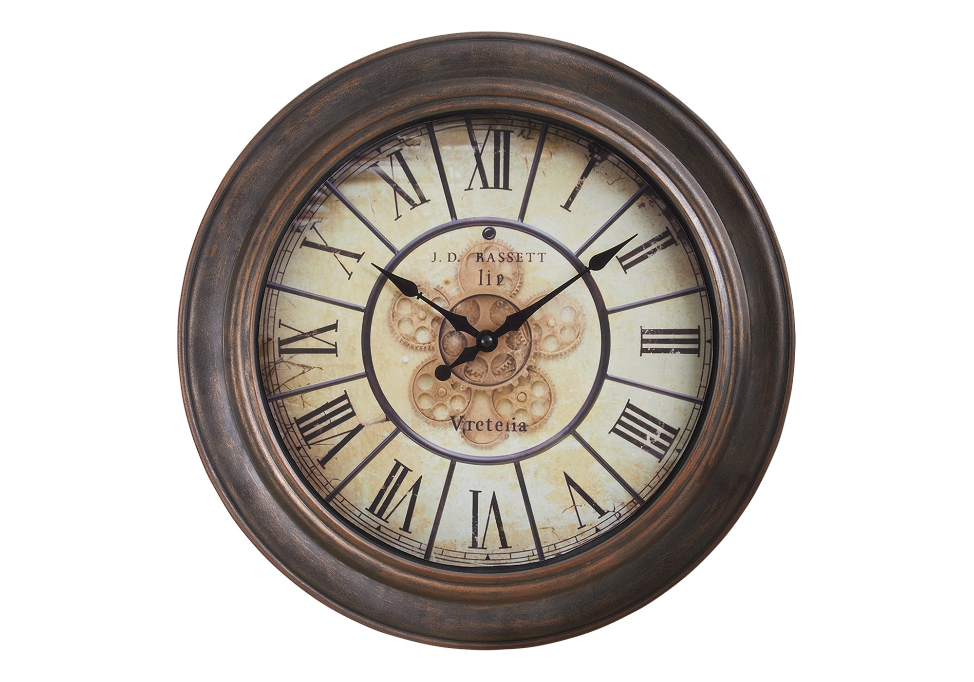MN-569081    Clocks, 15" Round, Wall Clock, Antique Brown, Transitional
