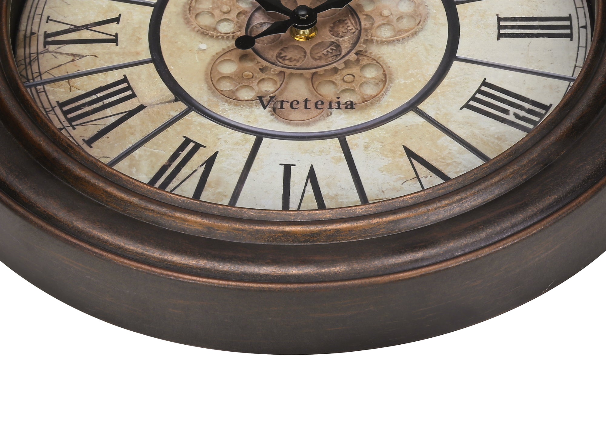 MN-569081    Clocks, 15" Round, Wall Clock, Antique Brown, Transitional