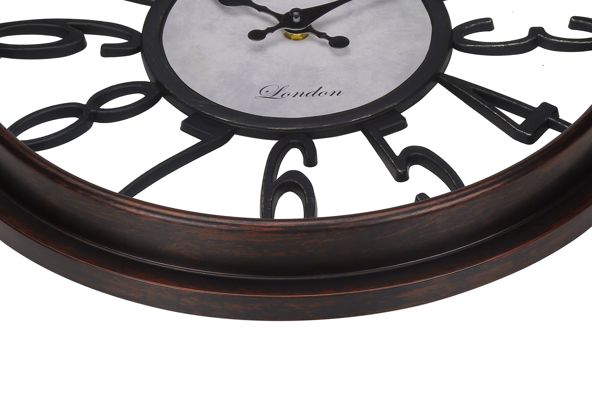 MN-599084    Clocks, 16" Round, Wall Clock, Antique Brown, Transitional