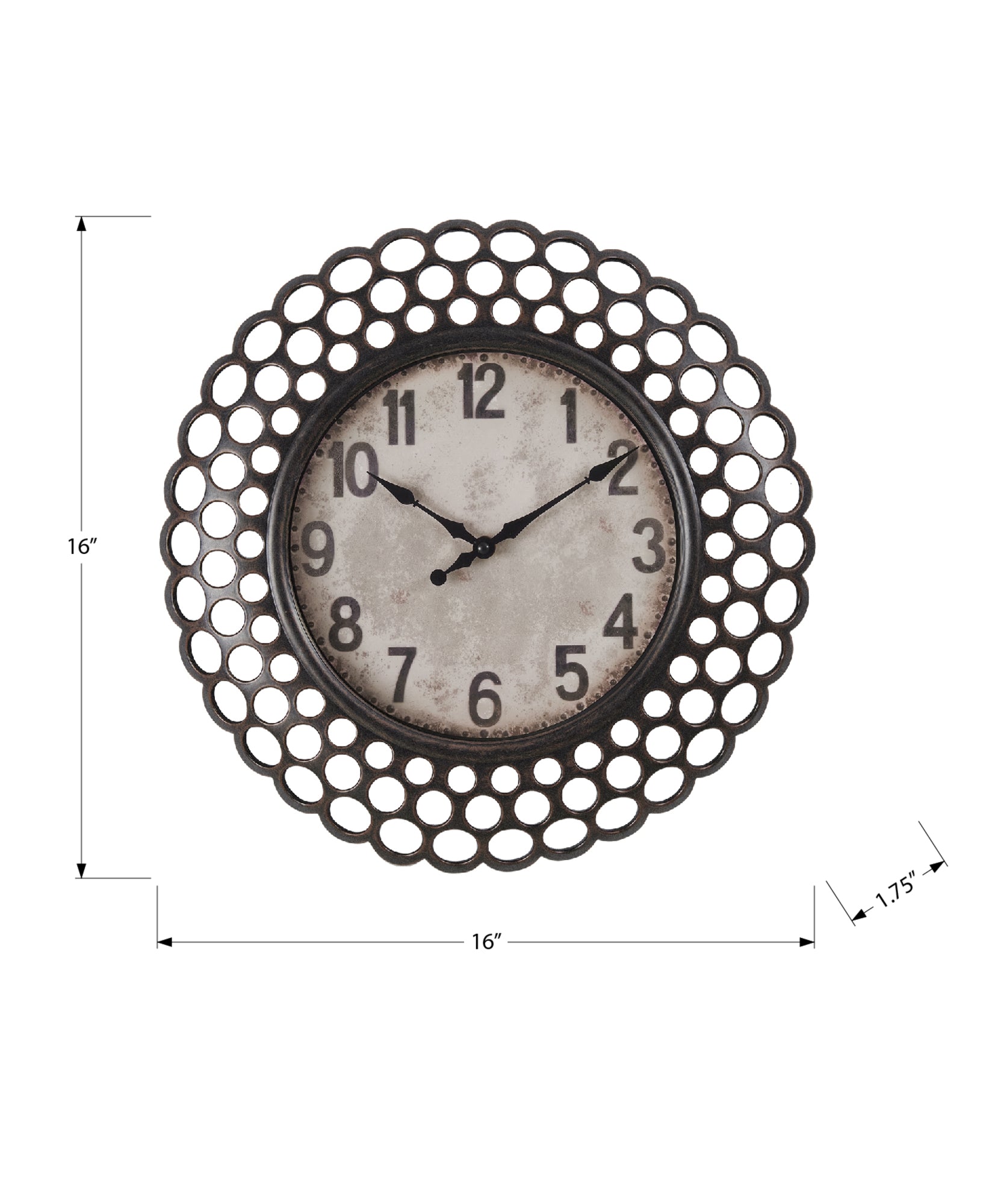 MN-629087    Clocks, 16" Round, Wall Clock, Dark Green, Transitional