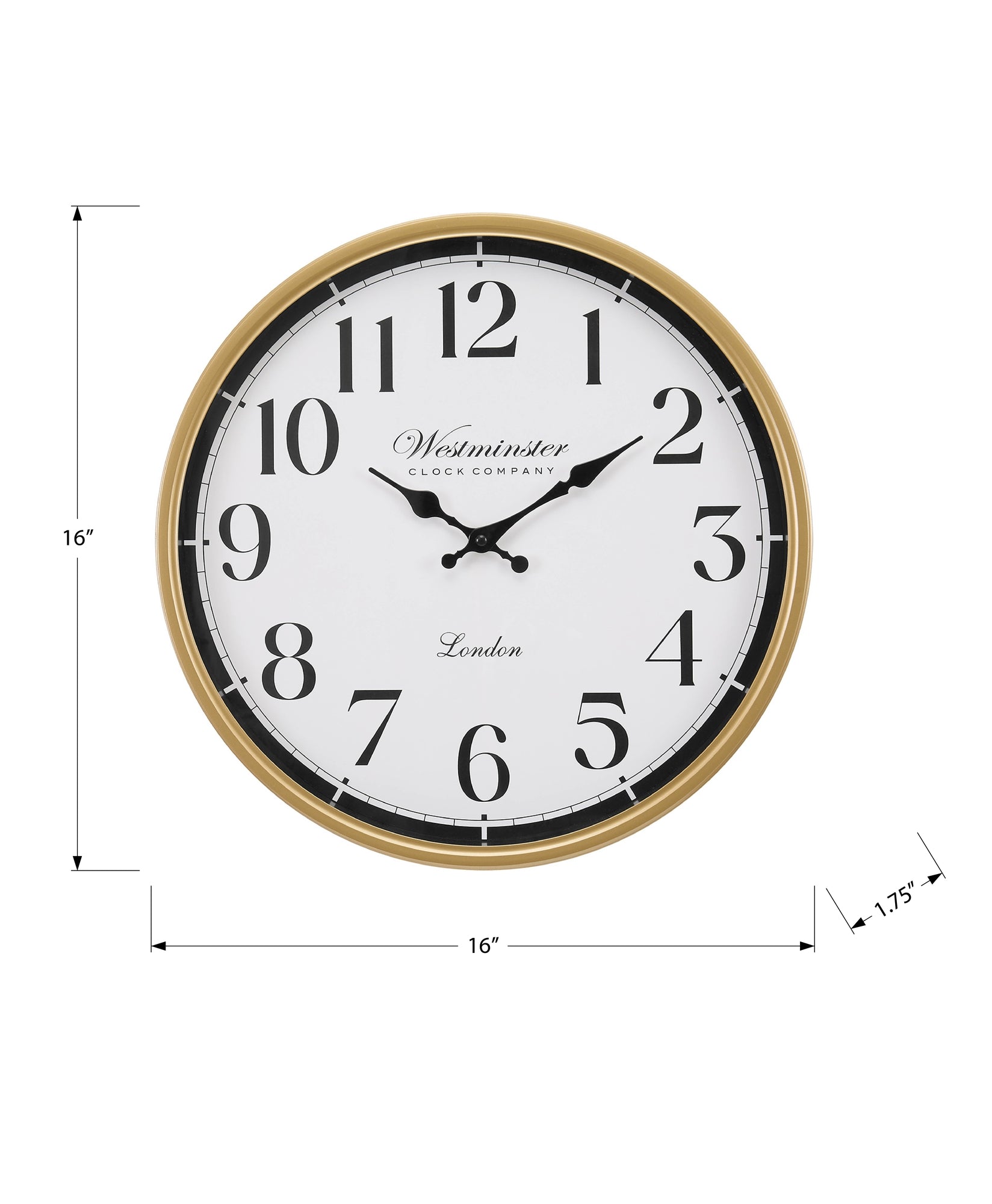 MN-Z369088    Clocks, 16" Round, Wall Clock, Gold Frame, Transitional