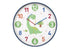 MN-X469100    Clocks, 18" Round, Juvenile, Wall Clock, Multi-colored Face, Blue Frame, Contemporary, Modern