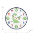 MN-X469100    Clocks, 18" Round, Juvenile, Wall Clock, Multi-colored Face, Blue Frame, Contemporary, Modern