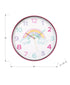 MN-X469103    Clocks, 18" Round, Juvenile, Wall Clock, Multi-colored Face, Pink Frame, Contemporary, Modern