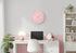 MN-489108    Clocks, 12" Round, Wall Clock, Pink Face, Pink Frame, Contemporary, Modern