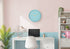 MN-499109    Clocks, 12" Round, Wall Clock, Blue Face, Blue Frame, Contemporary, Modern