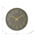 MN-509110    Clocks, 12" Round, Wall Clock, Dark Bronze Face, Gold Frame, Contemporary, Modern