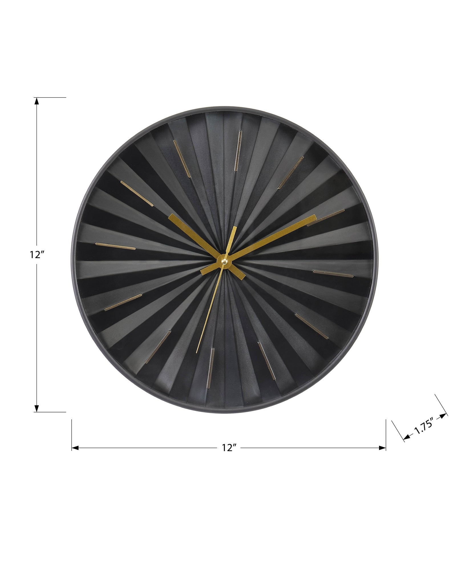 MN-539113    Clocks, 12" Round, Wall Clock, Black Face, Black Frame, Contemporary, Modern