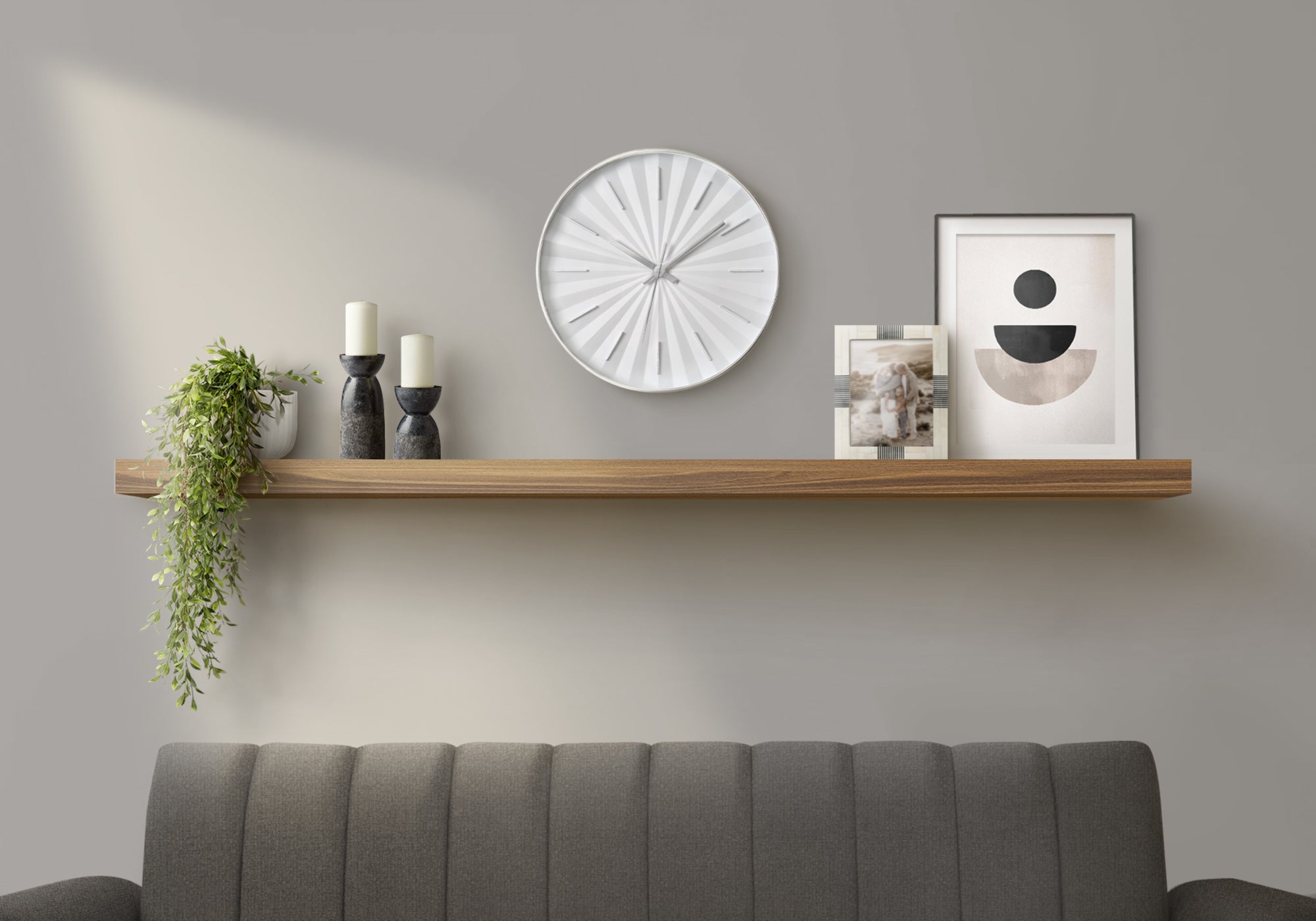 MN-549114    Clocks, 12" Round, Wall Clock, White Frame, Contemporary, Modern