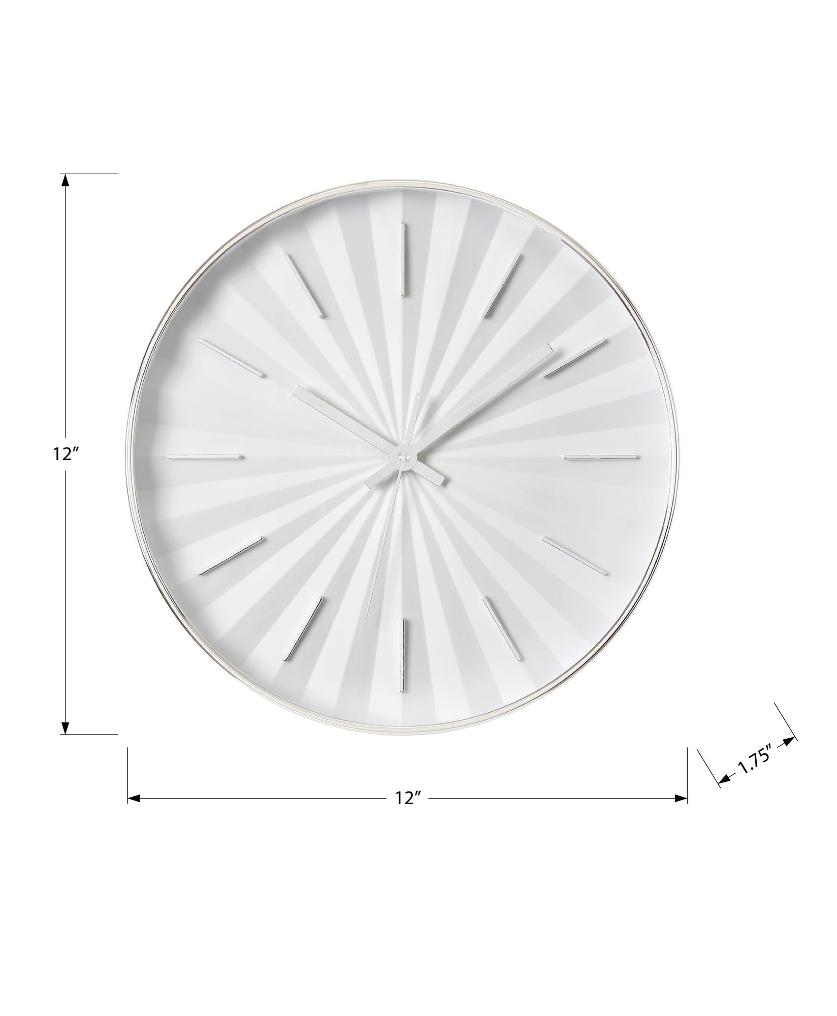 MN-549114    Clocks, 12" Round, Wall Clock, White Frame, Contemporary, Modern
