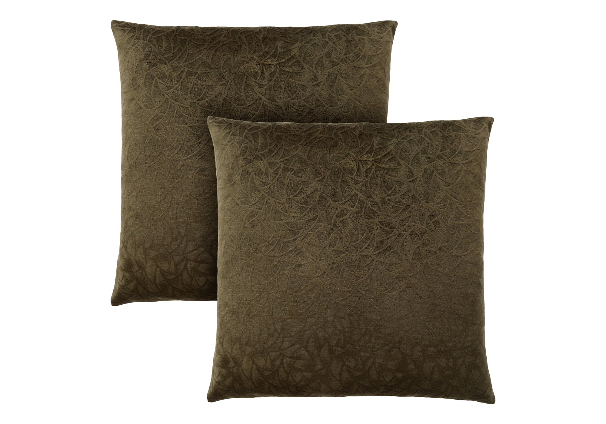 MN-259263    Pillows, Set Of 2, 18 X 18 Square, Insert Included, Decorative Throw, Accent, Sofa, Couch, Bedroom, Green Hypoallergenic Polyester, Modern