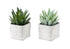 MN-939363    Artificial Plant, Set Of 2, 8" Tall, Succulent, Table, Grey Cement Pots, Contemporary, Modern