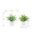 MN-G989368    Artificial Plant, Set Of 2, 16" Tall, Eucalyptus Grass, Table, White Pots, Contemporary, Modern