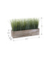 MN-B149374    Artificial Plant, 12" Tall, Grass, Table, Brown Wood Pot, Contemporary, Modern