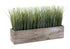 MN-B149374    Artificial Plant, 12" Tall, Grass, Table, Brown Wood Pot, Contemporary, Modern