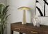 MN-549401    Lighting, 15"h, Led, Table Lamp, Beige Resin, Gold Metal, Contemporary
