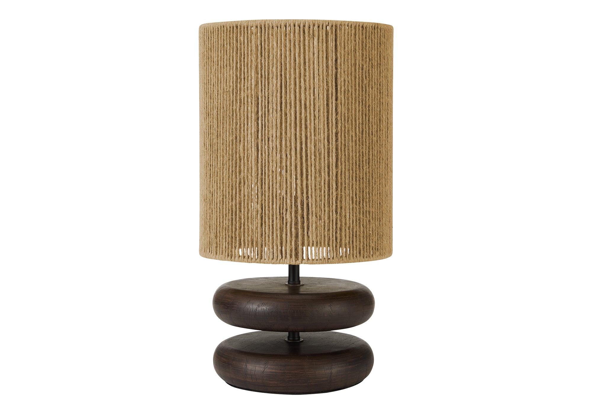 MN-599411    Lighting, 19"h, Table Lamp, Brown Resin, Beige Rope Shade, Contemporary