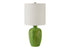 MN-619413    Lighting, 19"h, Table Lamp, Green Ceramic, White Shade, Contemporary