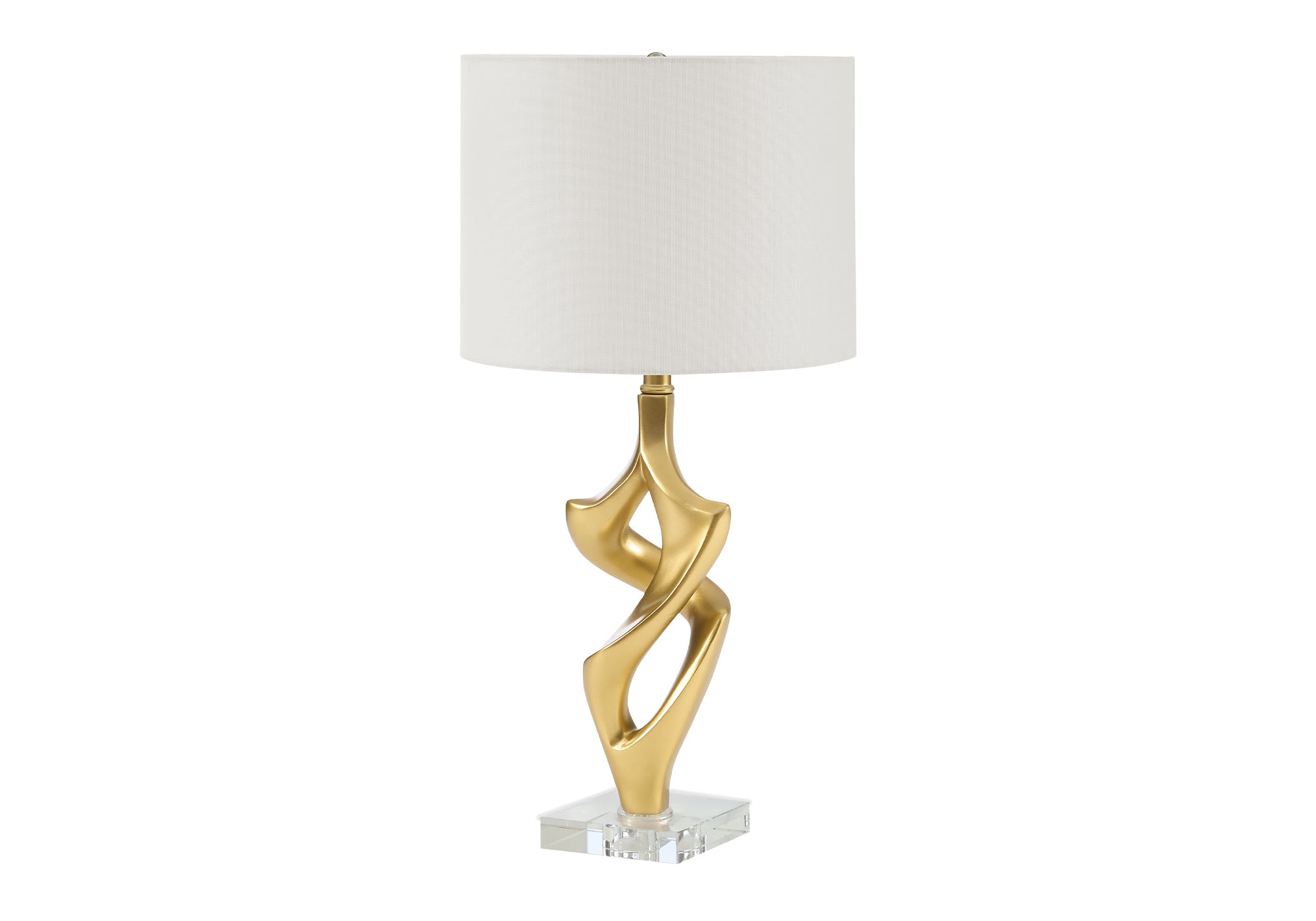 MN-709430    Lighting, 24"h, Table Lamp, Gold Resin, Ivory / Cream Shade, Contemporary