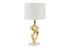 MN-709430    Lighting, 24"h, Table Lamp, Gold Resin, Ivory / Cream Shade, Contemporary
