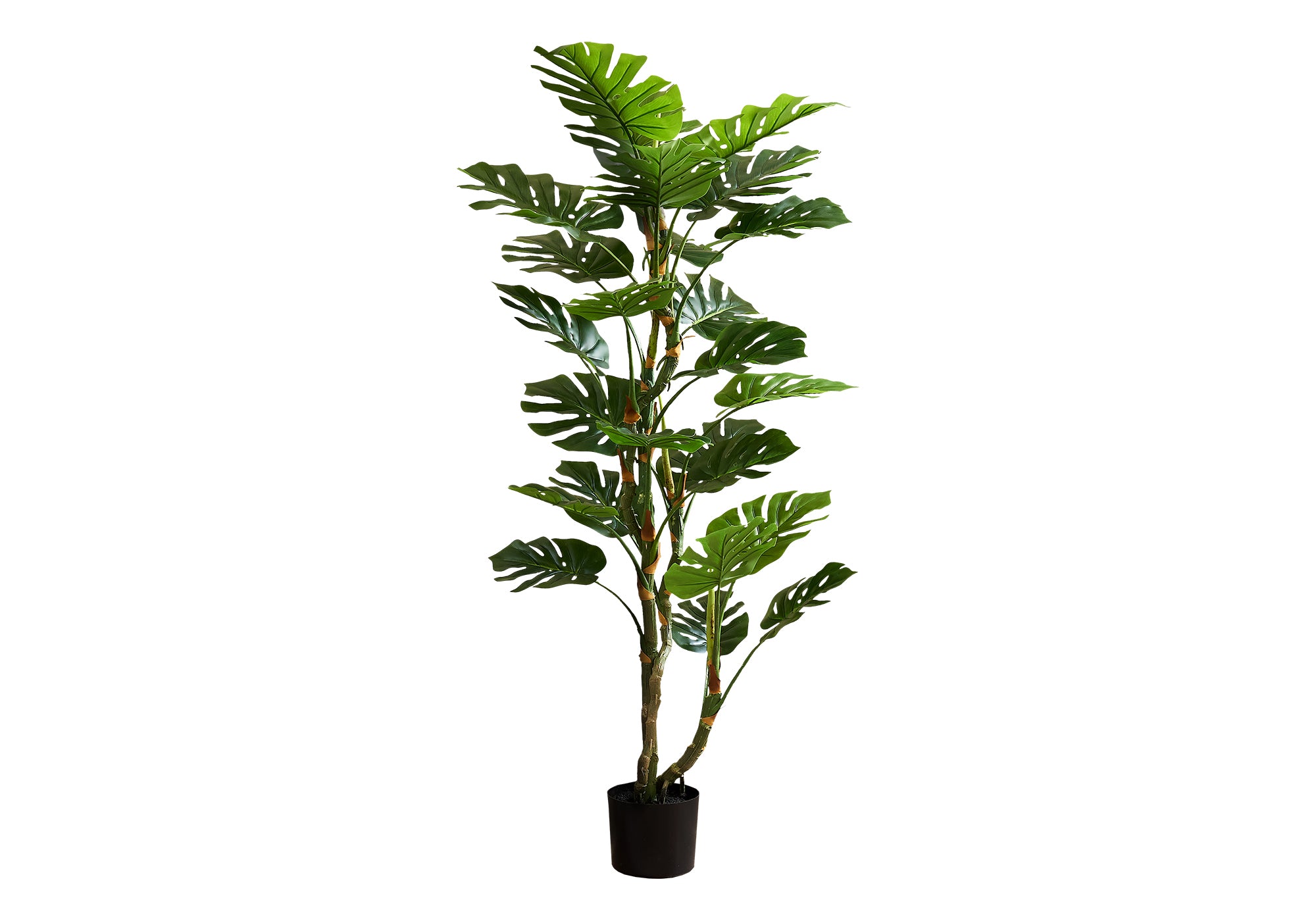 MN-439522    Artificial Plant, 61" Tall, Monstera Tree, Indoor, Potted, Floor, Real Touch, Green Leaves, Black Pot