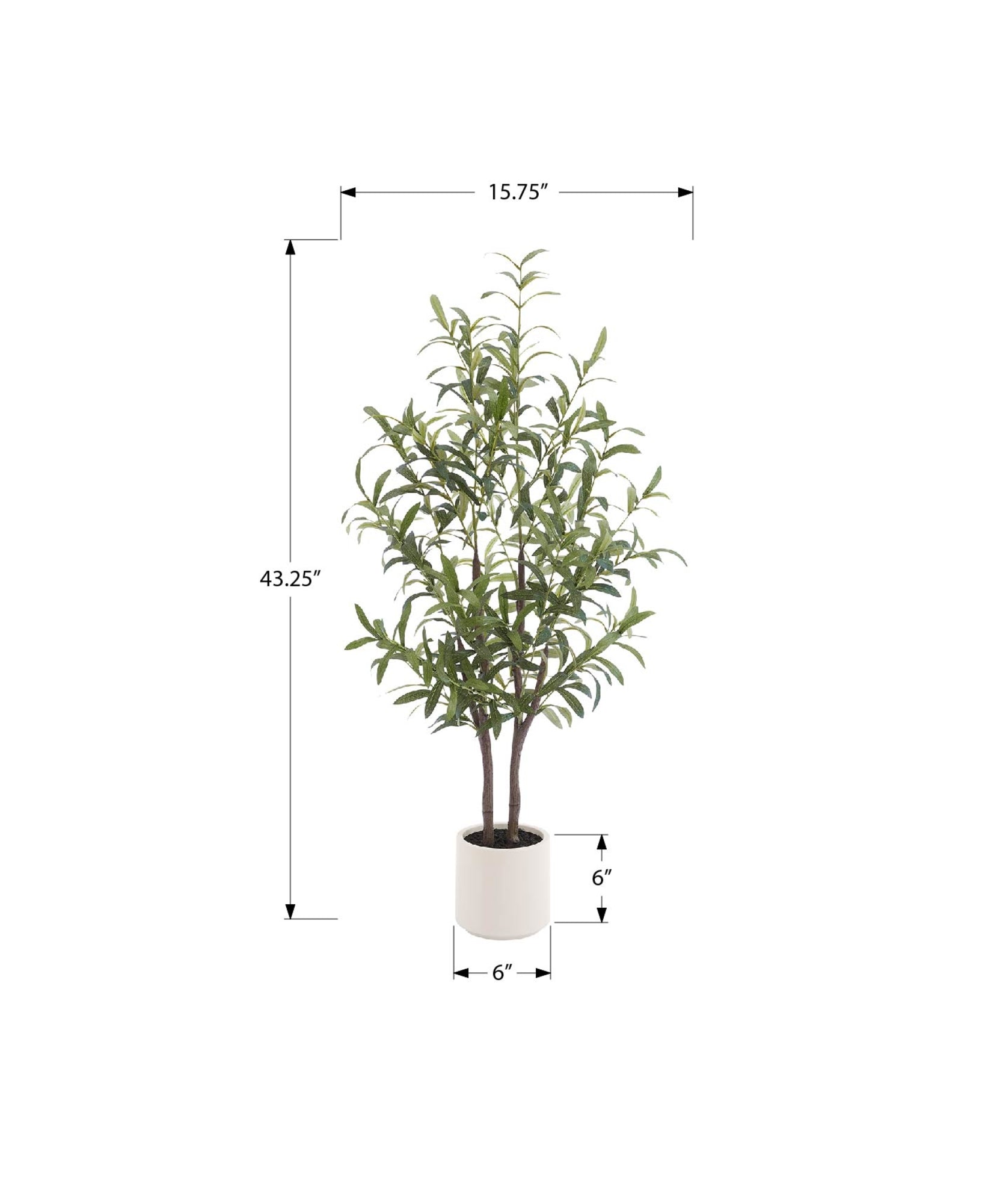 MN-929523    Artificial Plant, Olive Tree, 44" Tall, Floor, Decorative, Indoor, Fake, Faux, Real Touch, Potted, Beige Pot, Contemporary, Modern