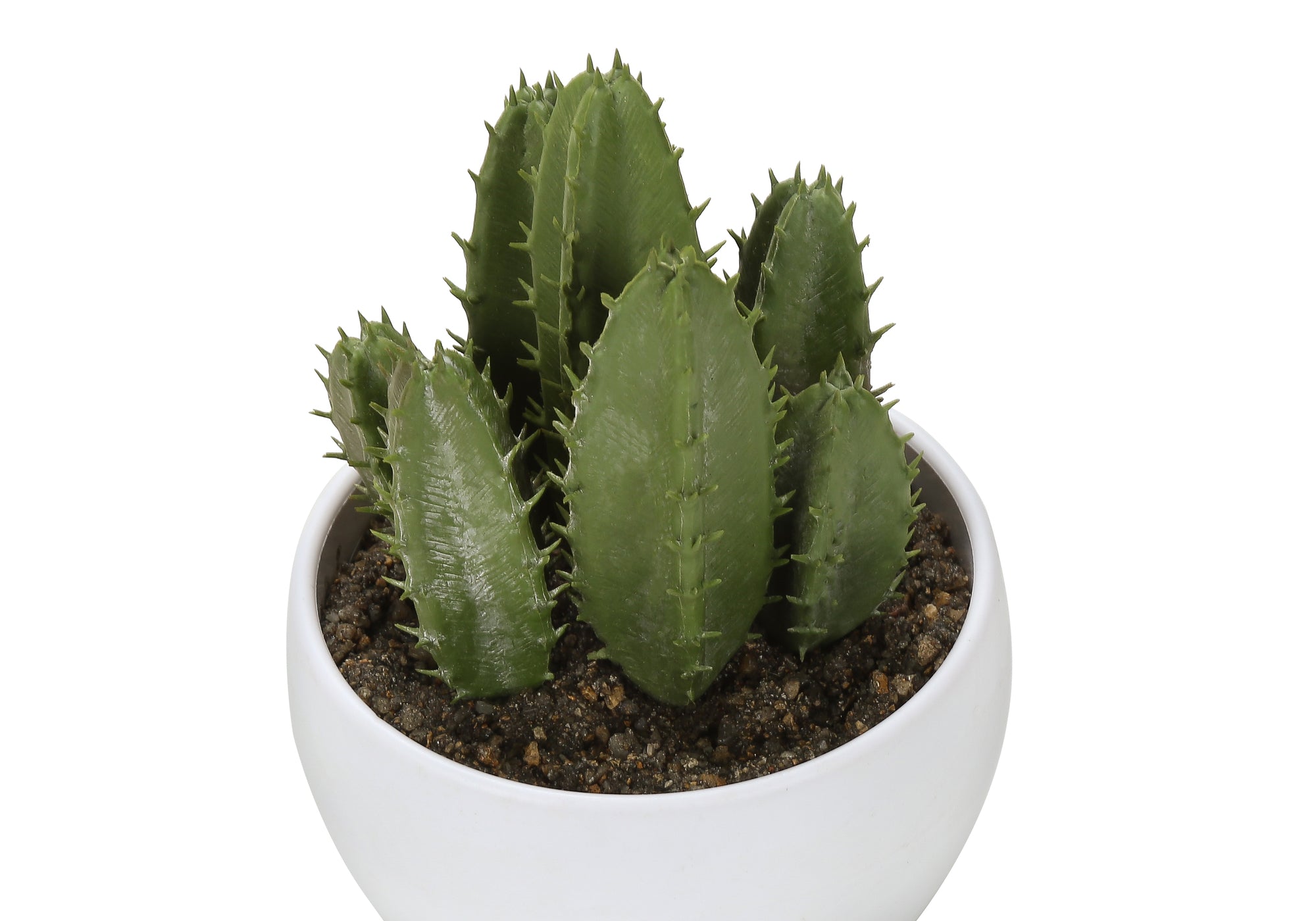 MN-N649555    Artificial Plant, 6" Tall, Succulent, Indoor, Faux, Fake, Table, Greenery, Potted, Set Of 3, Decorative, Green Plants, White Pots