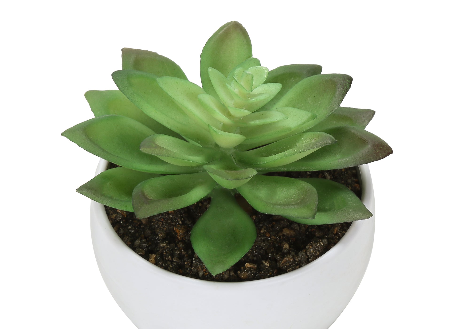 MN-N649555    Artificial Plant, 6" Tall, Succulent, Indoor, Faux, Fake, Table, Greenery, Potted, Set Of 3, Decorative, Green Plants, White Pots