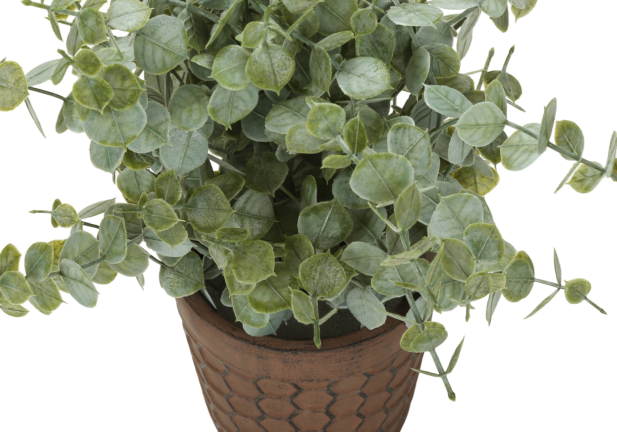 MN-689560    Artificial Plant, 13" Tall, Eucalyptus Grass, Indoor, Faux, Fake, Table, Greenery, Potted, Set Of 2, Decorative, Green Leaves, Brown Pots