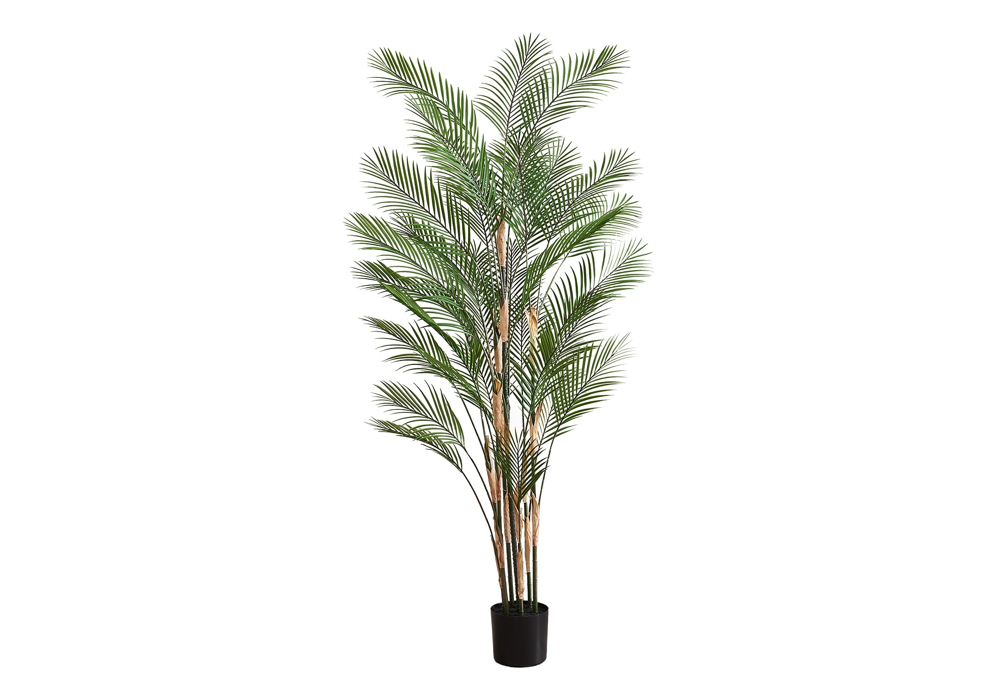 MN-959590    Artificial Plant, 83" Tall, Palm Tree, Decorative, Floor, Indoor, Potted, Real Touch, Green Leaves, Black Pot