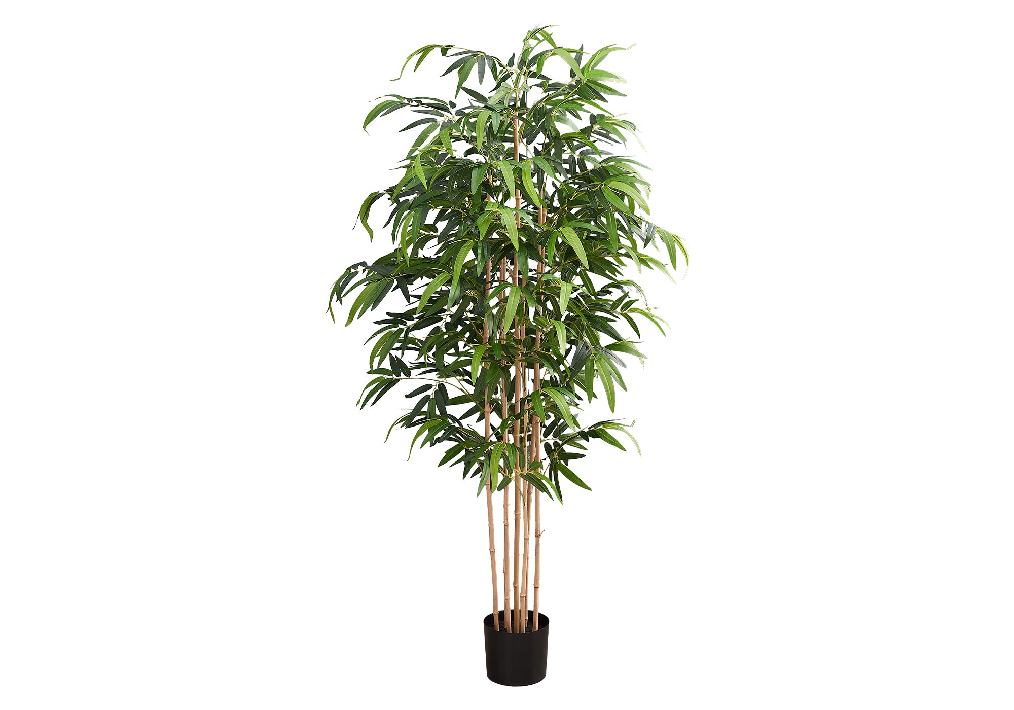 MN-979592    Artificial Plant, 83" Tall, Bamboo Tree, Floor, Indoor, Potted, Real Touch, Green Leaves, Black Pot