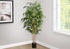 MN-979592    Artificial Plant, 83" Tall, Bamboo Tree, Floor, Indoor, Potted, Real Touch, Green Leaves, Black Pot