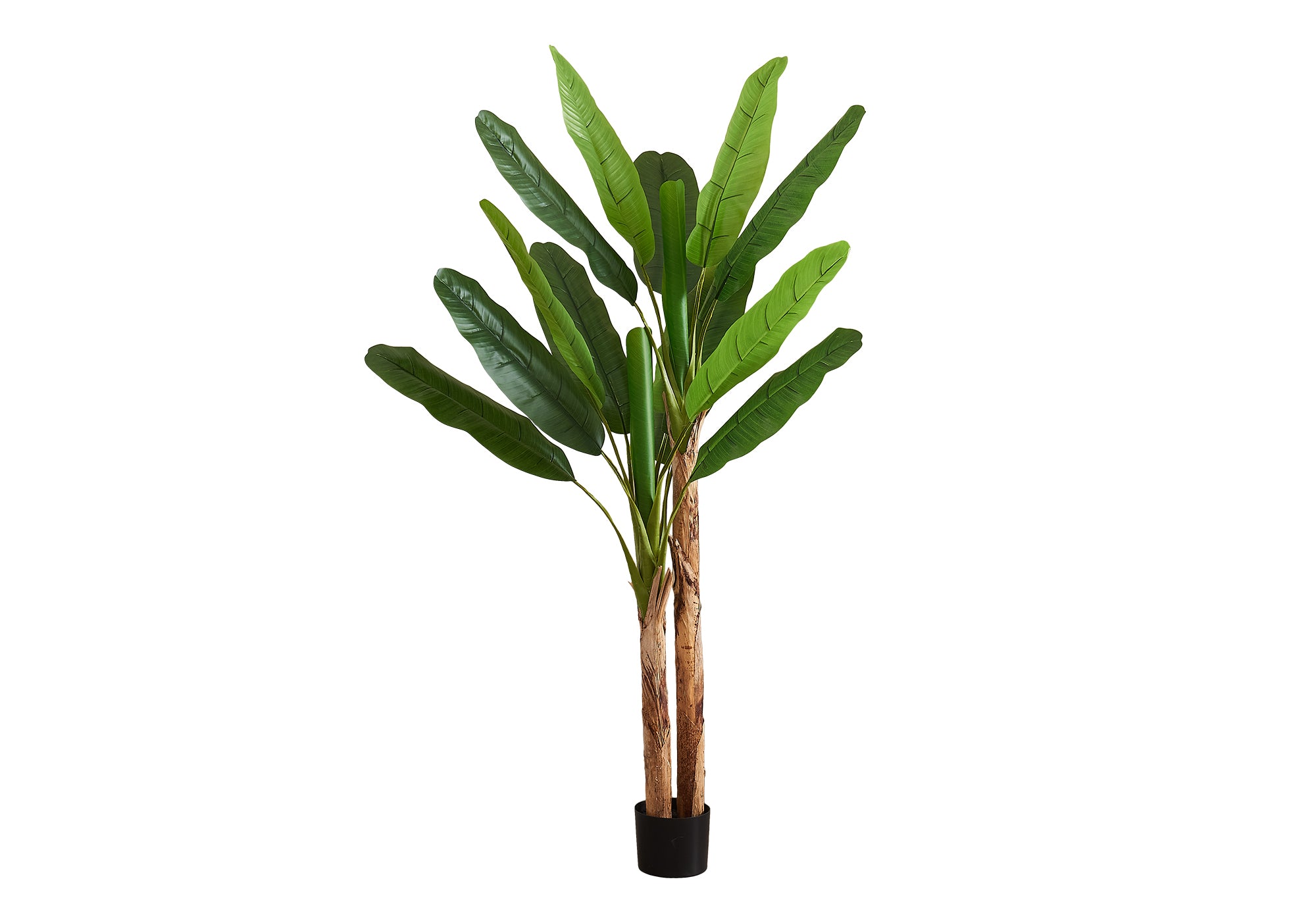 MN-989593    Artificial Plant, 83" Tall, Banana Tree, Indoor, Decorative, Faux, Floor, Potted, Real Touch, Green Leaves, Black Pot