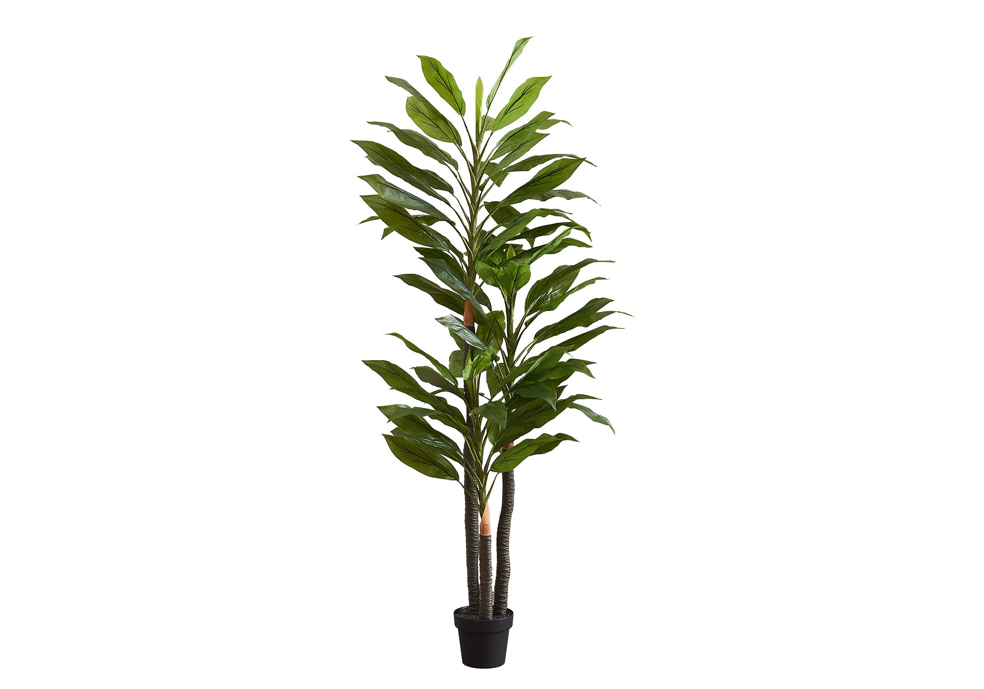 MN-999595    Artificial Plant, 83" Tall, Indoor, Dracaena Tree, Decorative, Faux, Fake, Floor, Potted, Real Touch, Green Leaves, Black Pot