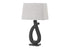 MN-599611    Lighting, 30"h, Table Lamp, Black Resin, Grey Shade, Contemporary