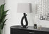 MN-599611    Lighting, 30"h, Table Lamp, Black Resin, Grey Shade, Contemporary