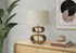 MN-649616    Lighting, 20"h, Brown Wood Look, Beige Shade, Contemporary