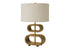 MN-649616    Lighting, 20"h, Brown Wood Look, Beige Shade, Contemporary